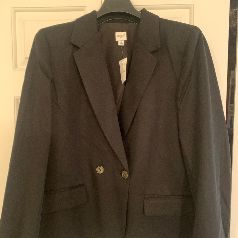J Crew Drapey black double breasted blazer NWT